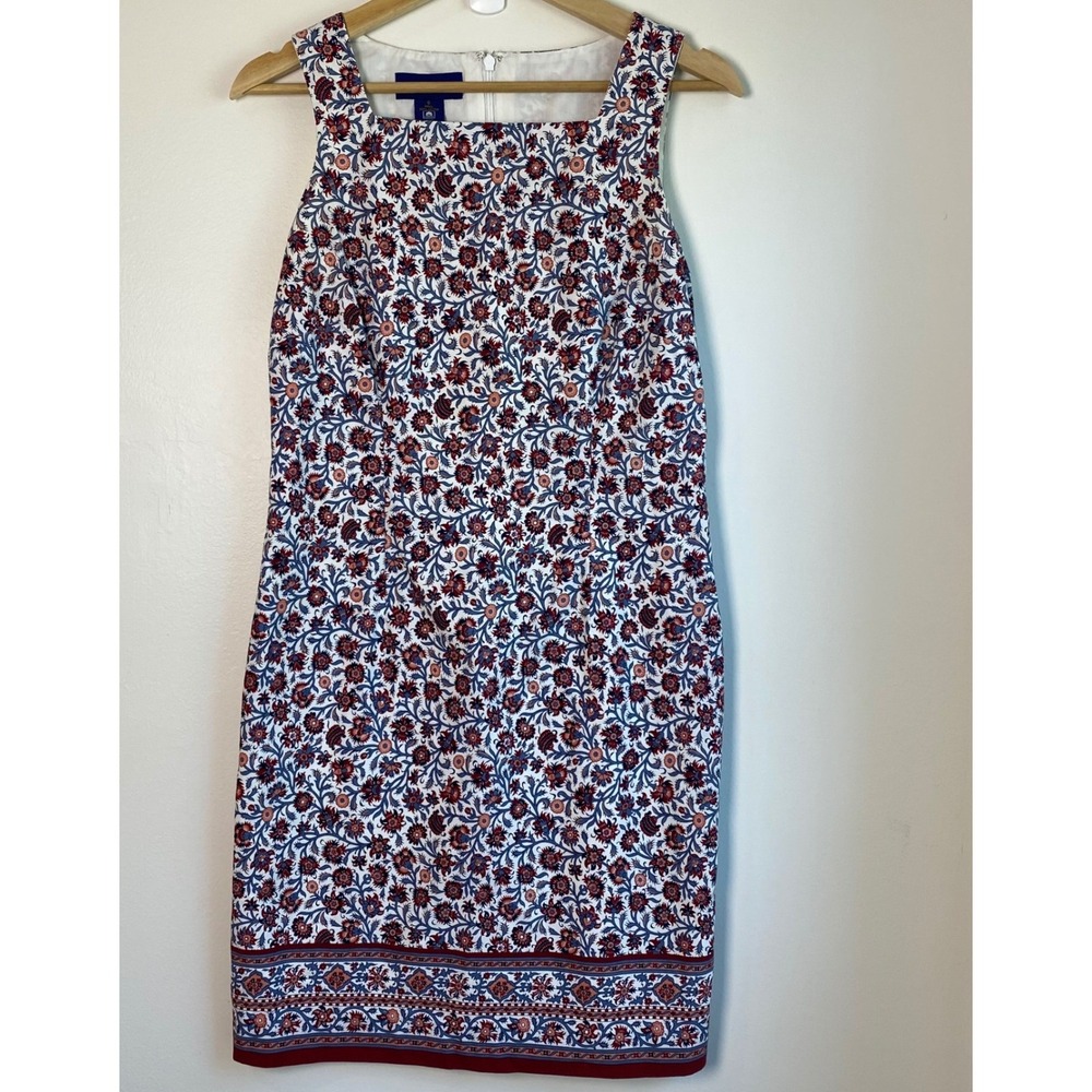 Charter Club Sheath Dress Womens 6 Multicolor Floral Sleeveless Cotton Boho